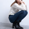 Topshop Jamie High-Rise-Skinny-Jeans in Blau-Schwarz