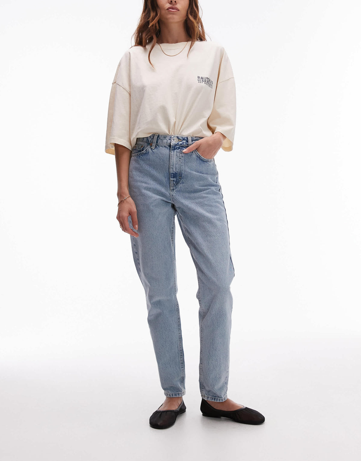 Topshop Original Mom high rise jean in bleach