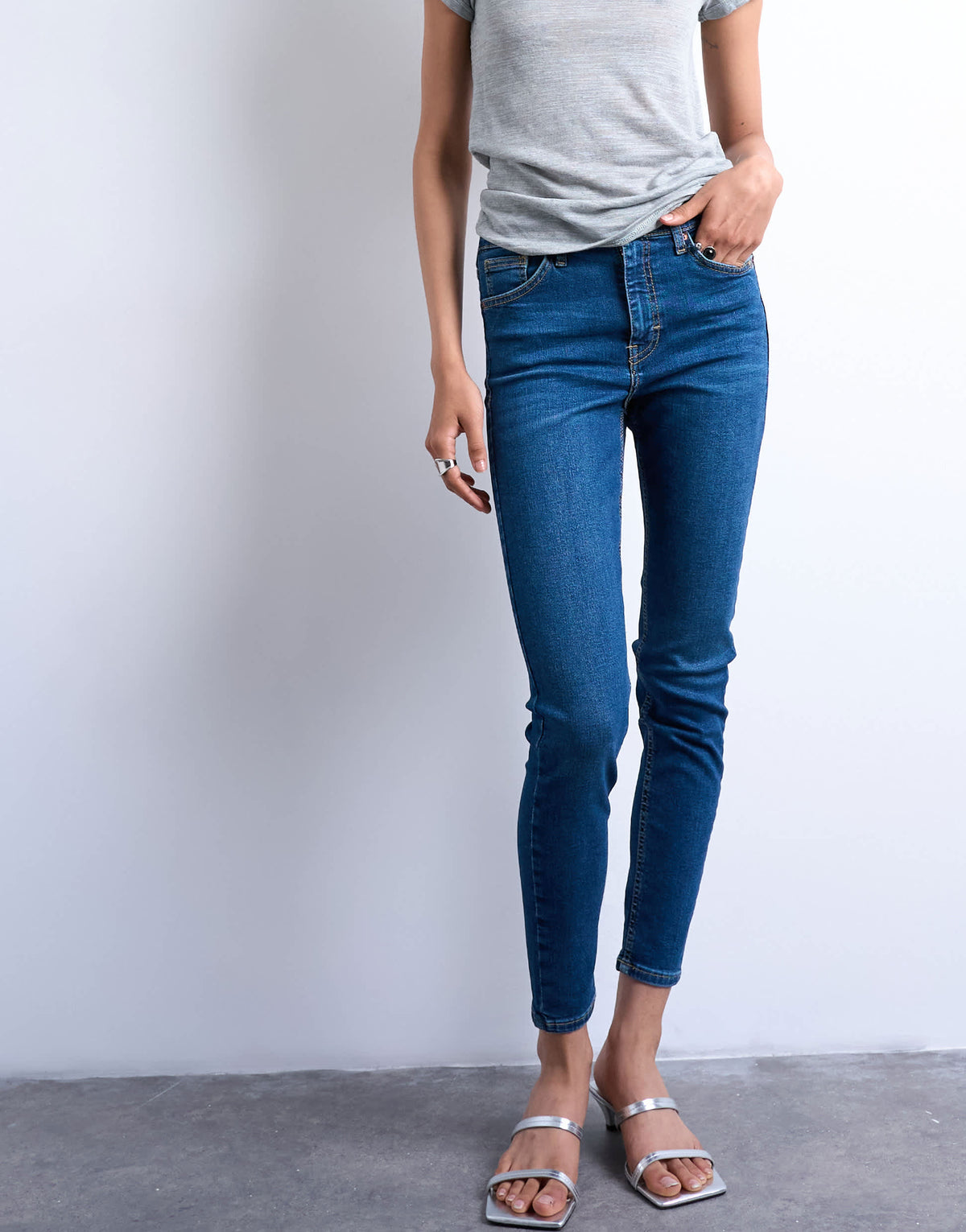 Topshop Jamie high rise skinny jean in rich blue
