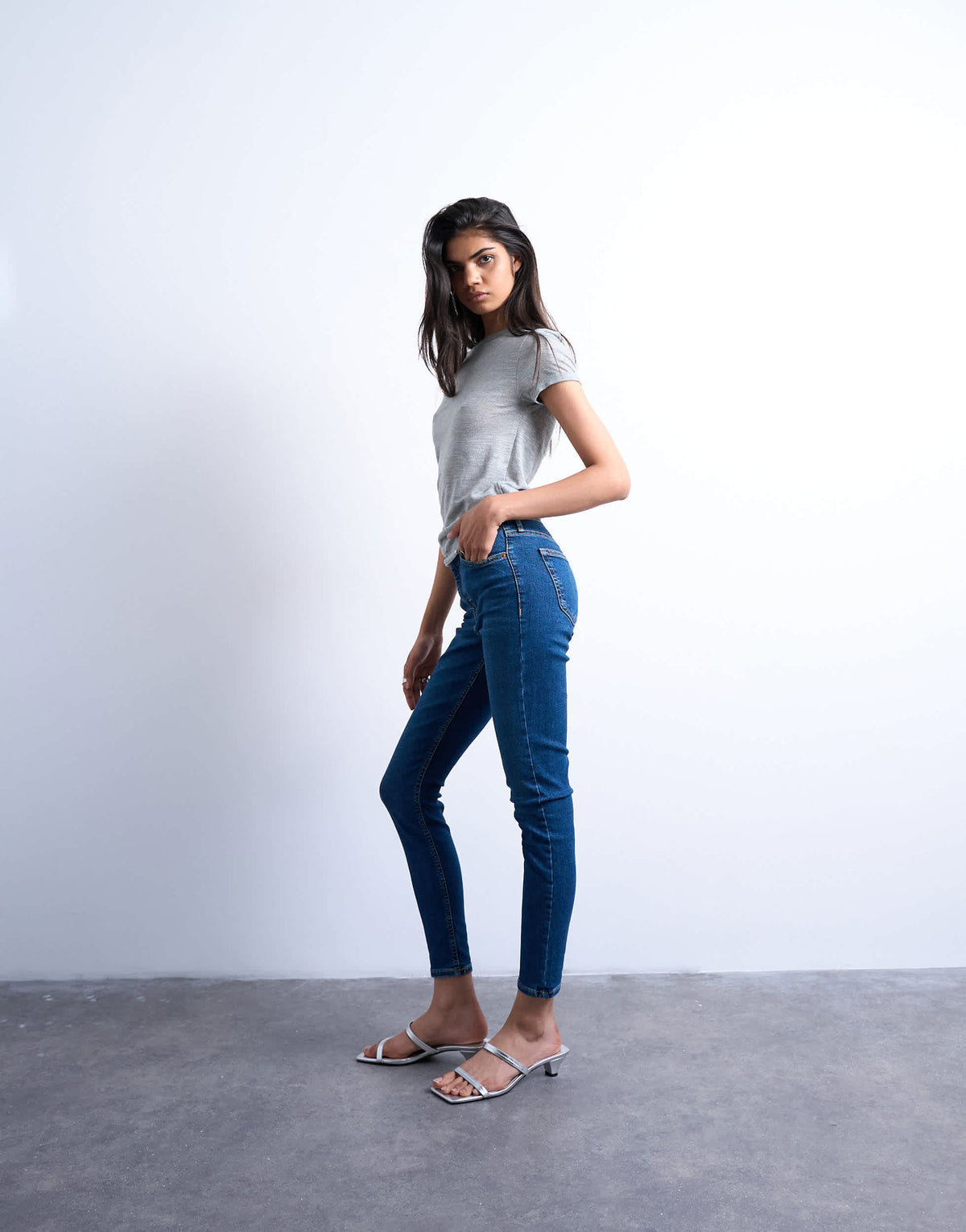 Topshop Jamie high rise skinny jean in rich blue