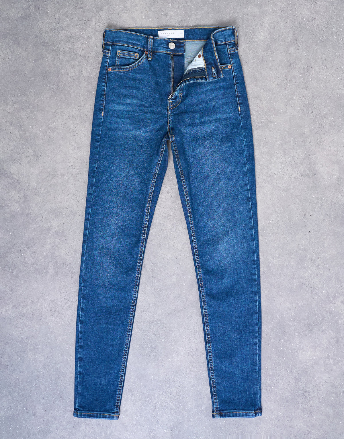 Topshop Jamie high rise skinny jean in rich blue
