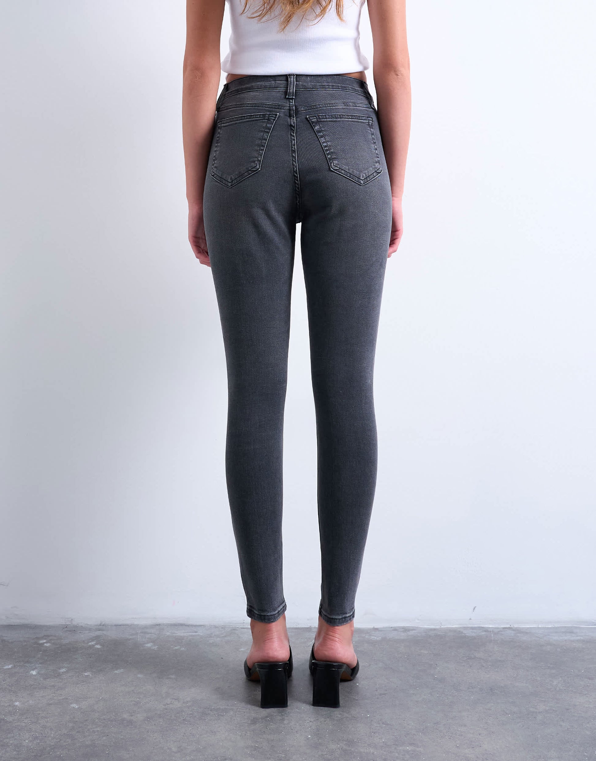 Topshop Jamie high rise skinny jean in washed black