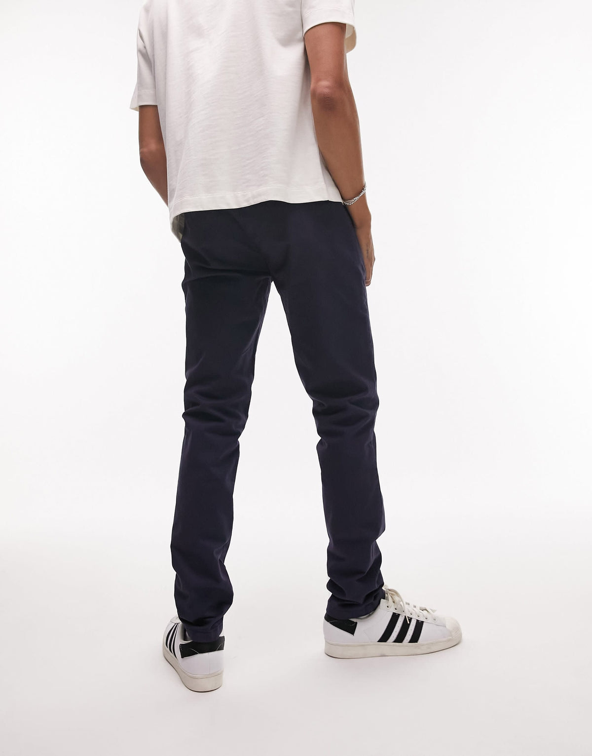 Topman skinny chino trousers in navy