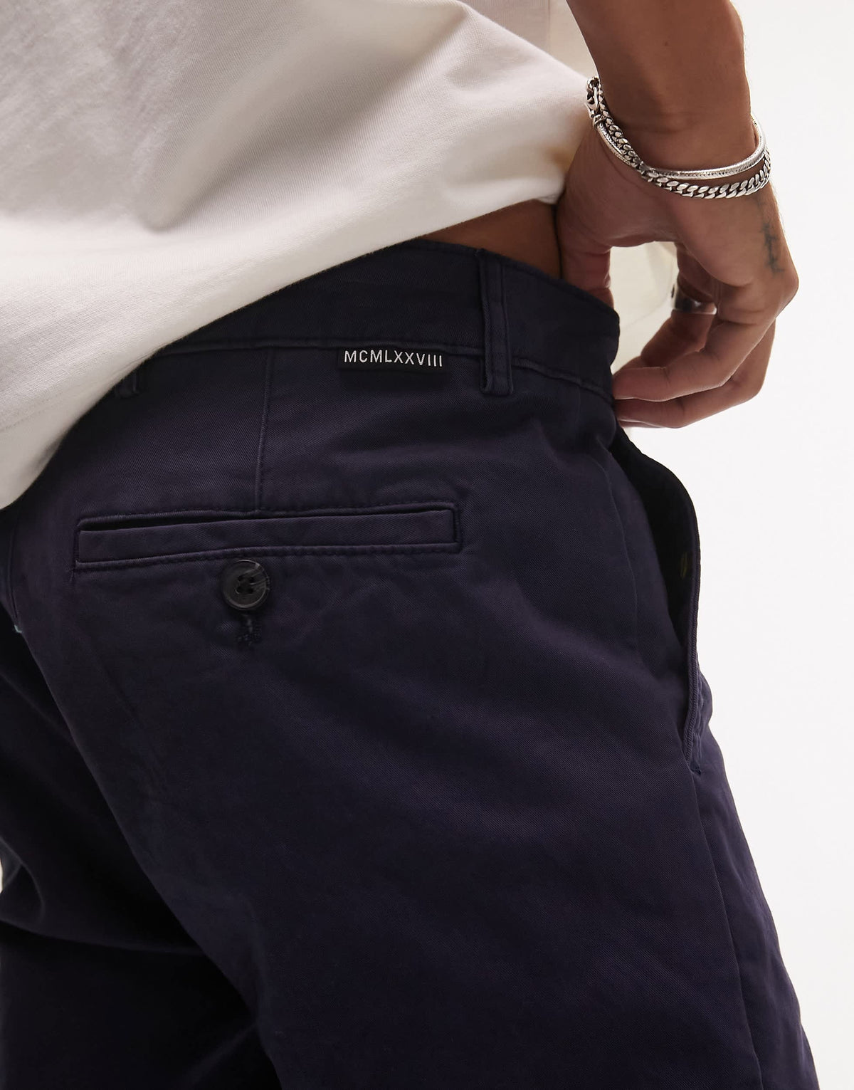 Topman skinny chino trousers in navy