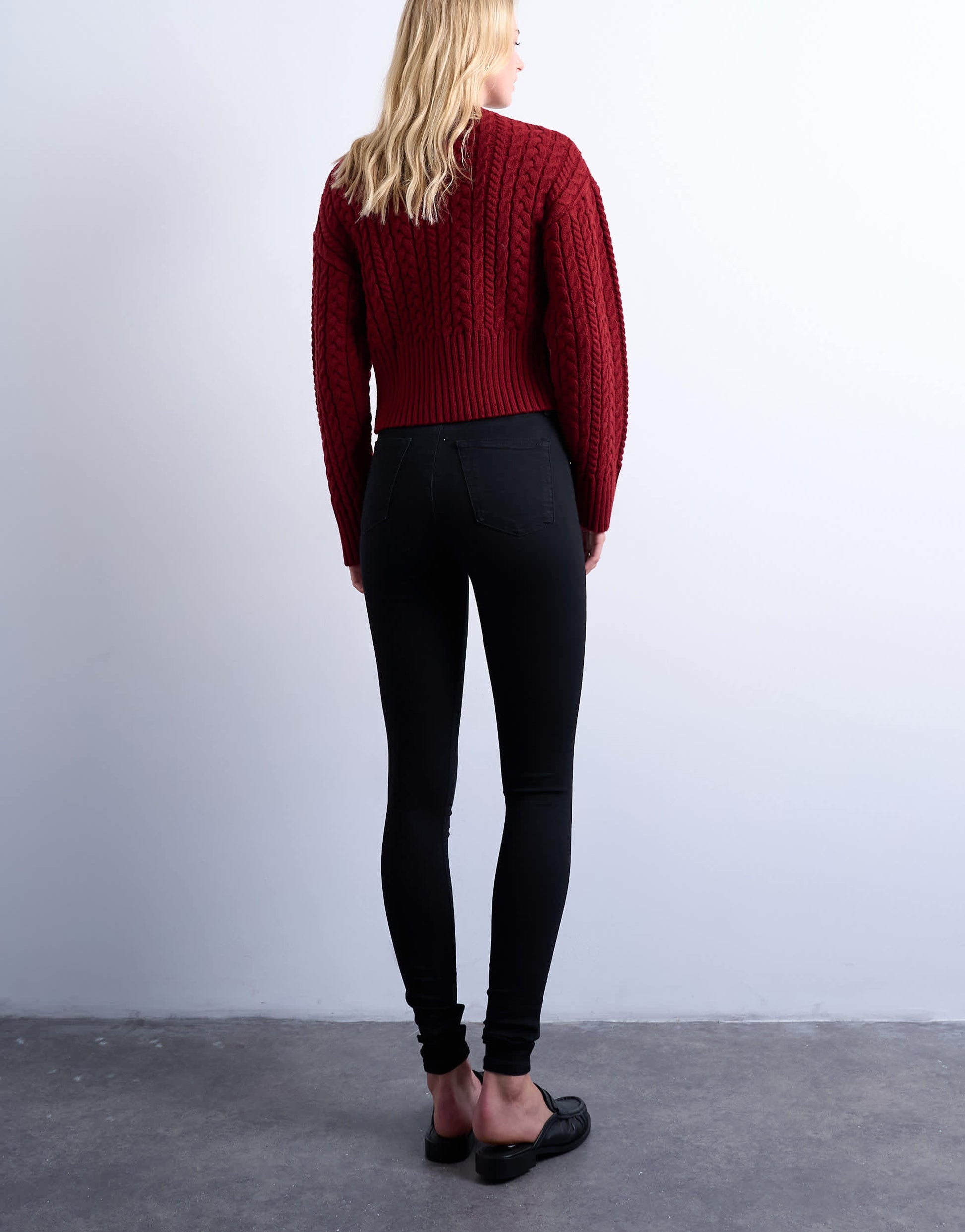 Topshop Tall Joni high rise super skinny jean in black