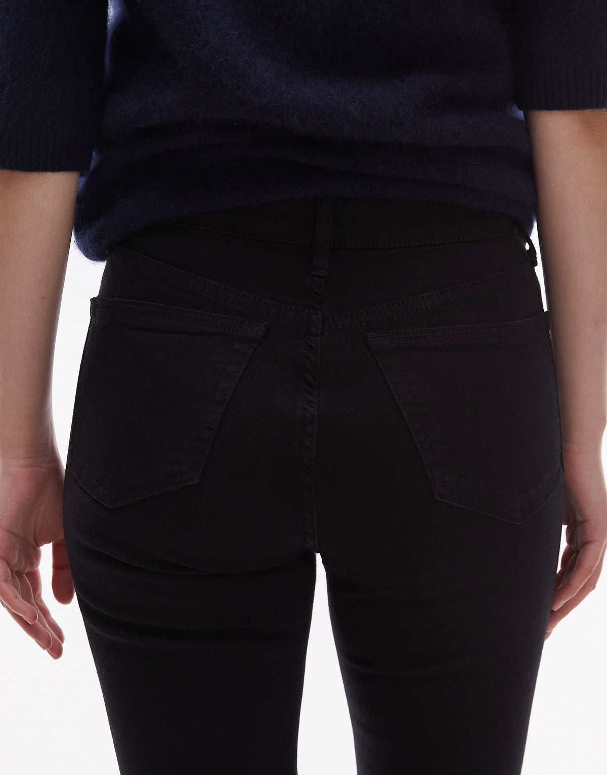 Topshop Petite Jamie high rise skinny jean in black
