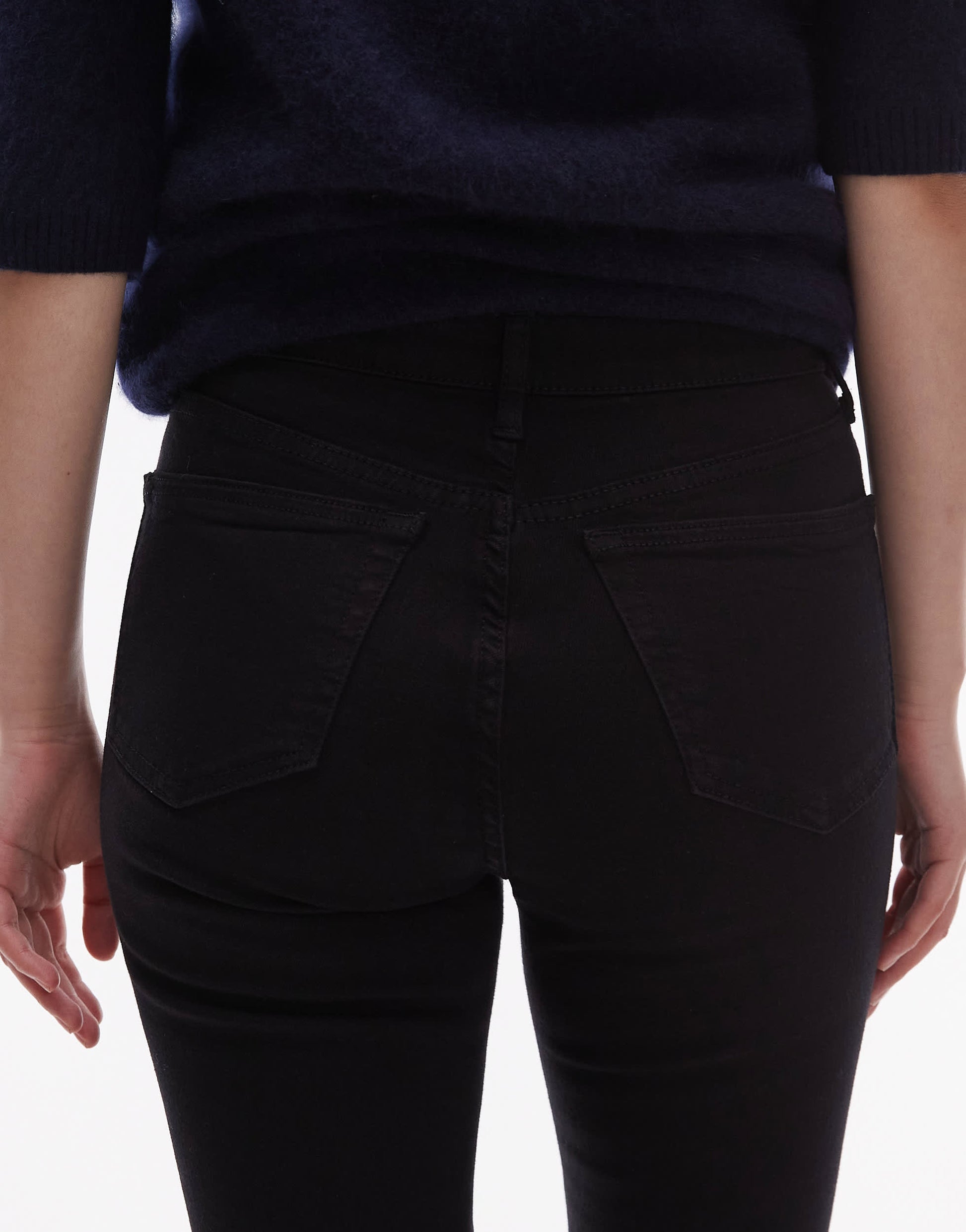 Topshop Petite Jamie high rise skinny jean in black