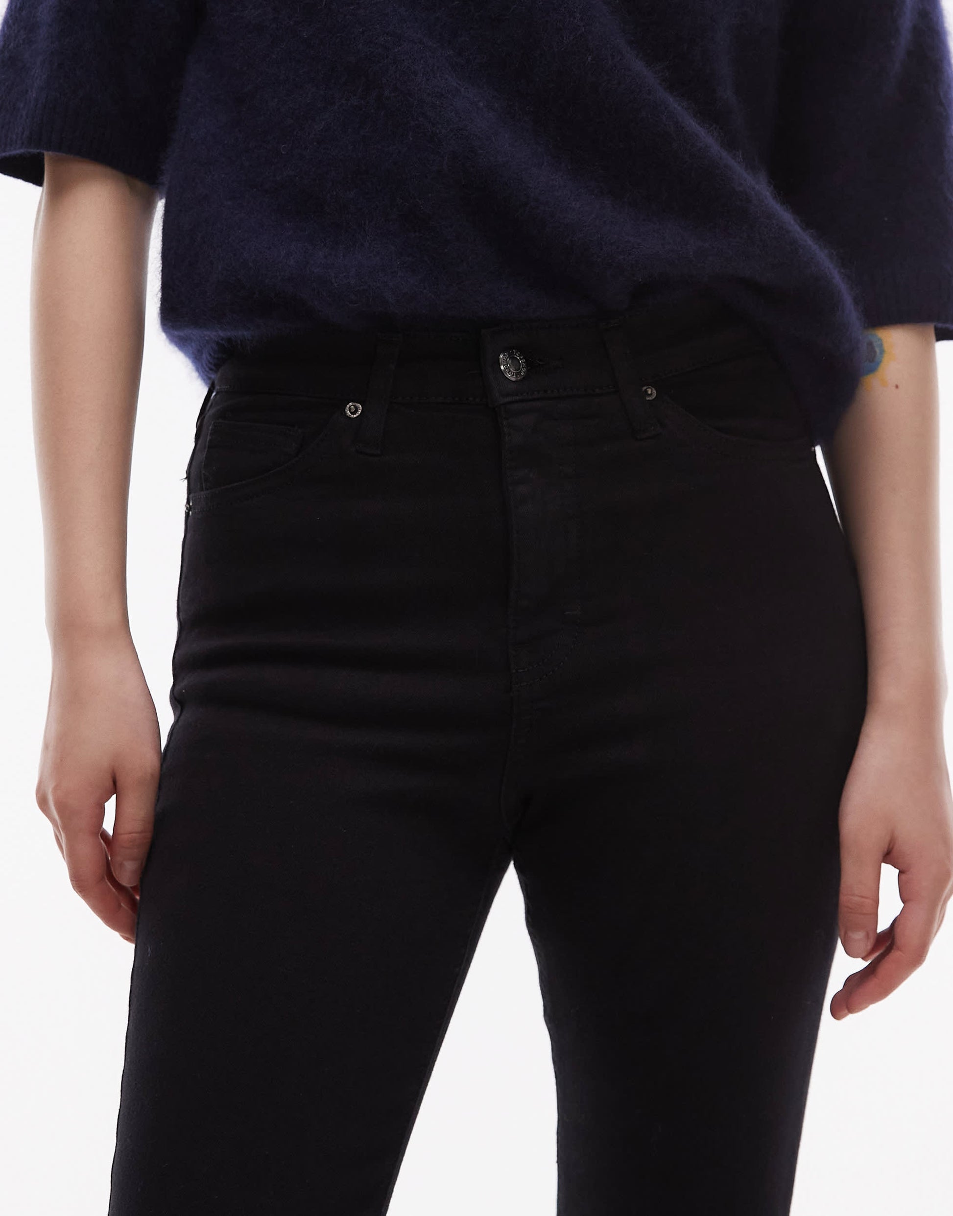 Topshop Petite Jamie high rise skinny jean in black