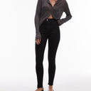 Topshop Joni high rise super skinny jean in black