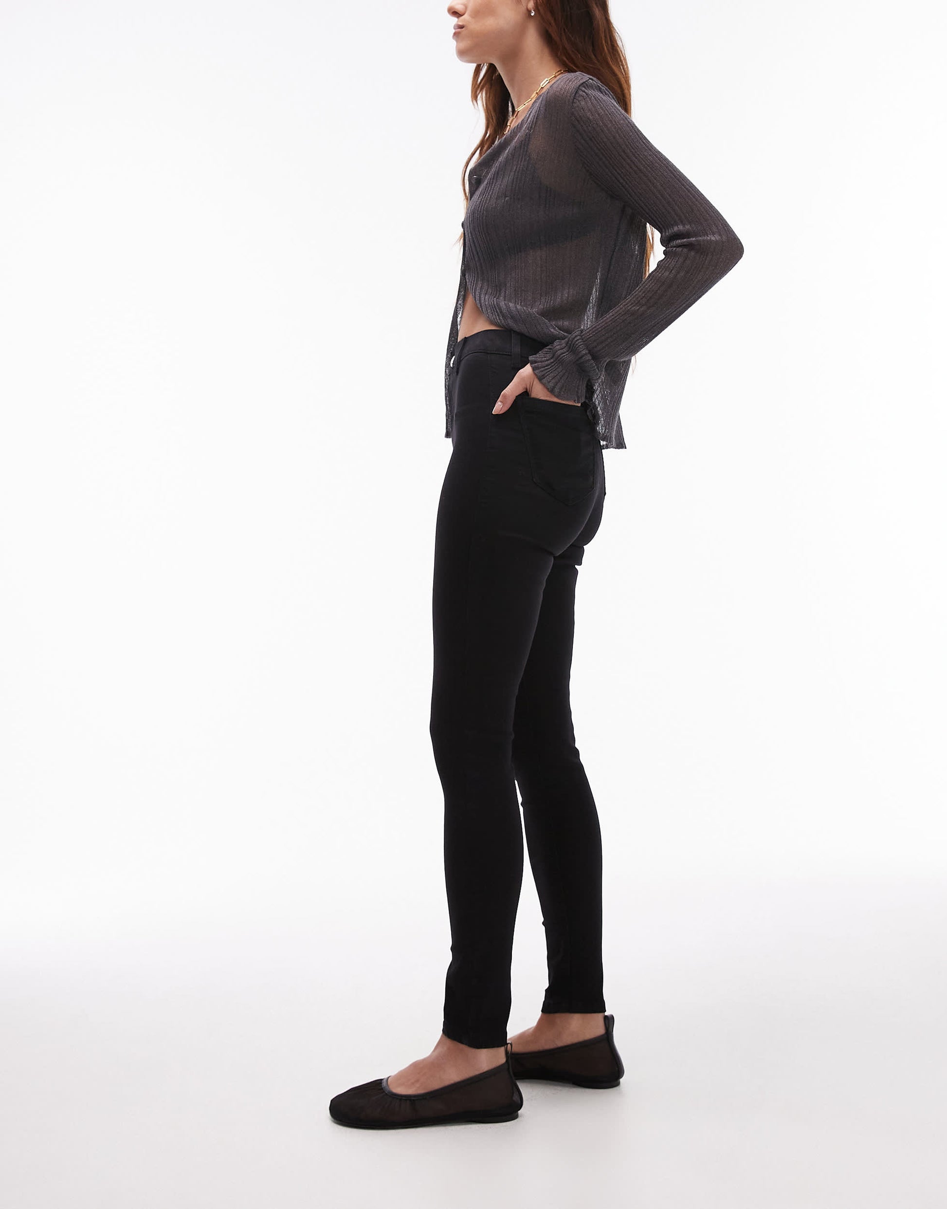 Topshop Joni high rise super skinny jean in black