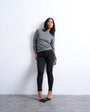 Topshop Petite Joni high rise super skinny jean in black