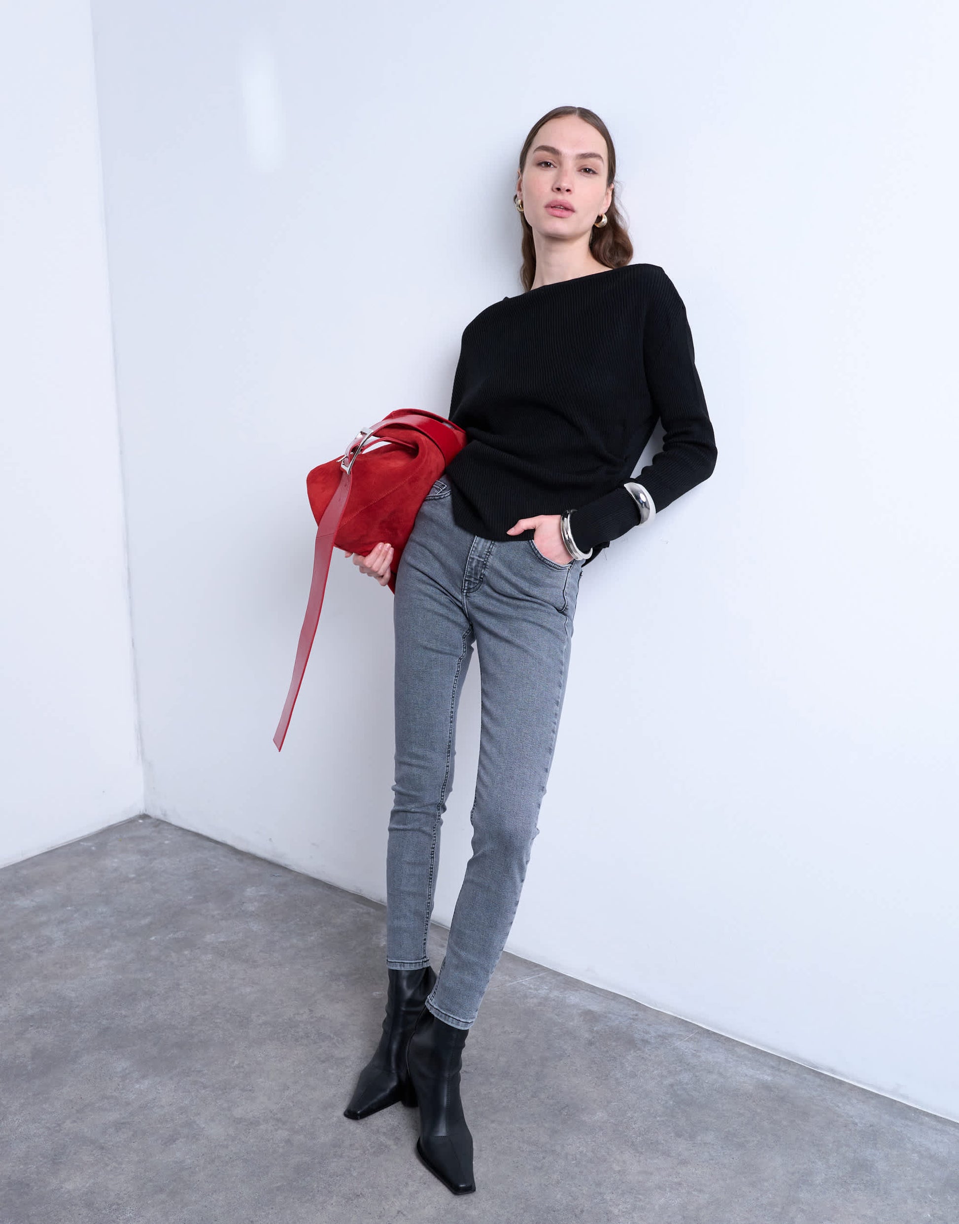 Topshop Jamie high rise skinny jean in grey