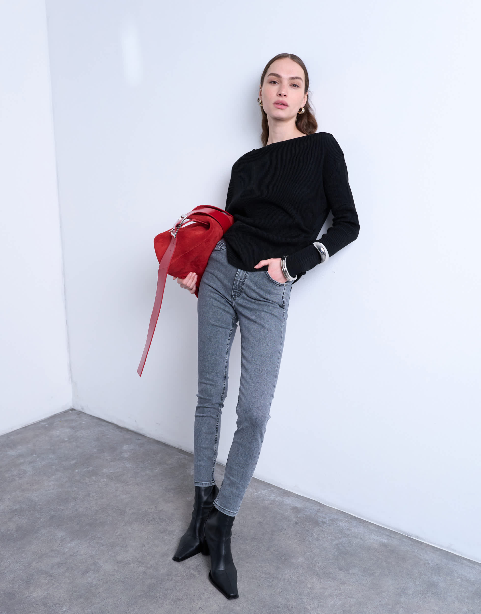 Topshop Jamie high rise skinny jean in grey