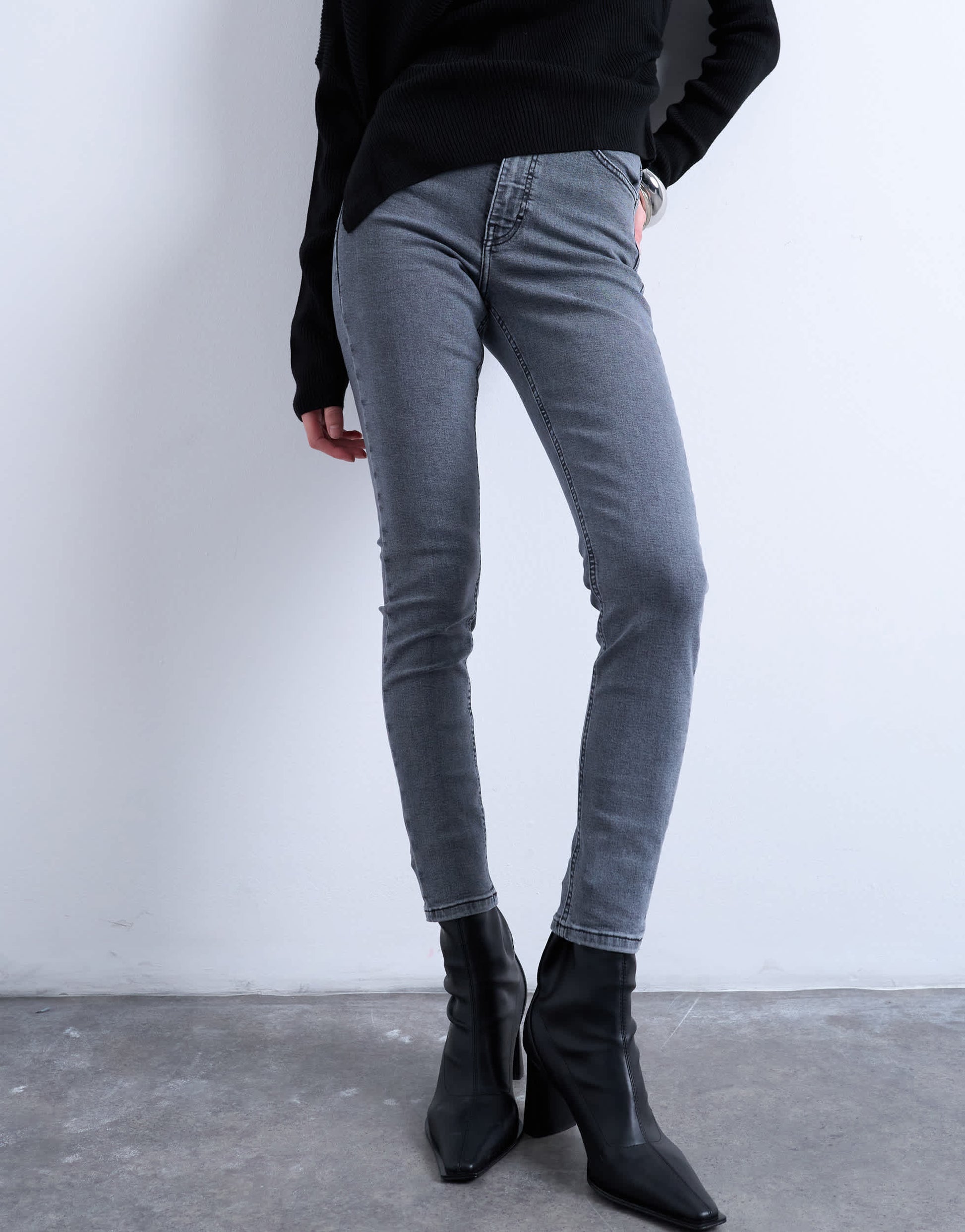 Topshop Jamie high rise skinny jean in grey