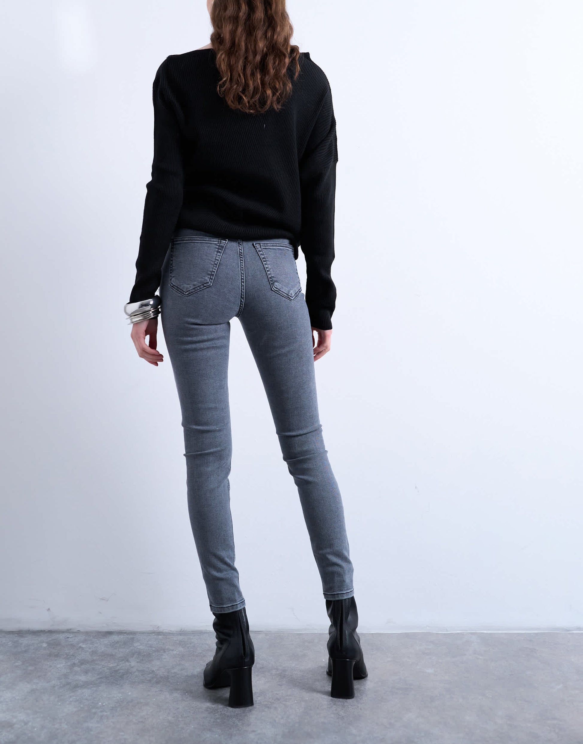 Topshop Jamie high rise skinny jean in grey