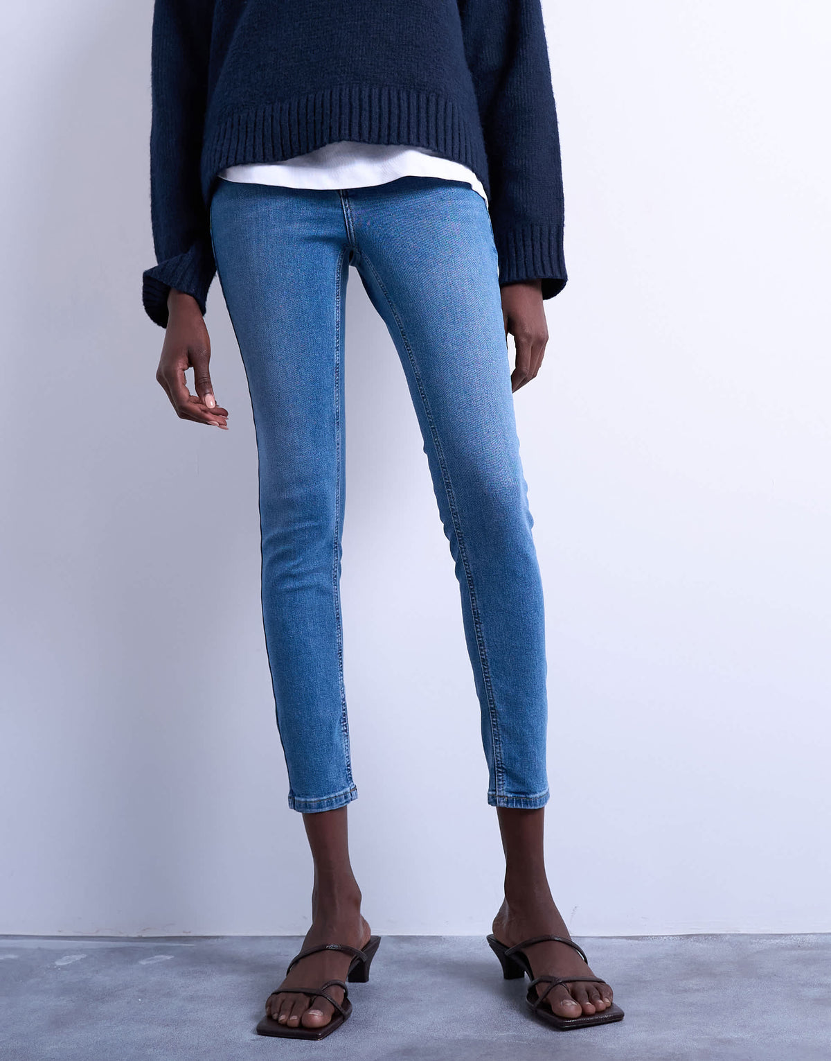 Topshop high rise skinny jean in vintage blue