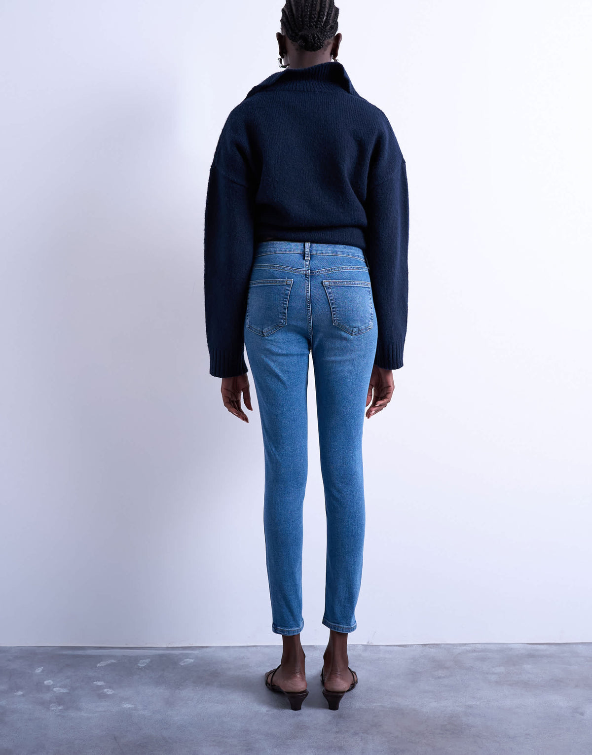 Topshop high rise skinny jean in vintage blue