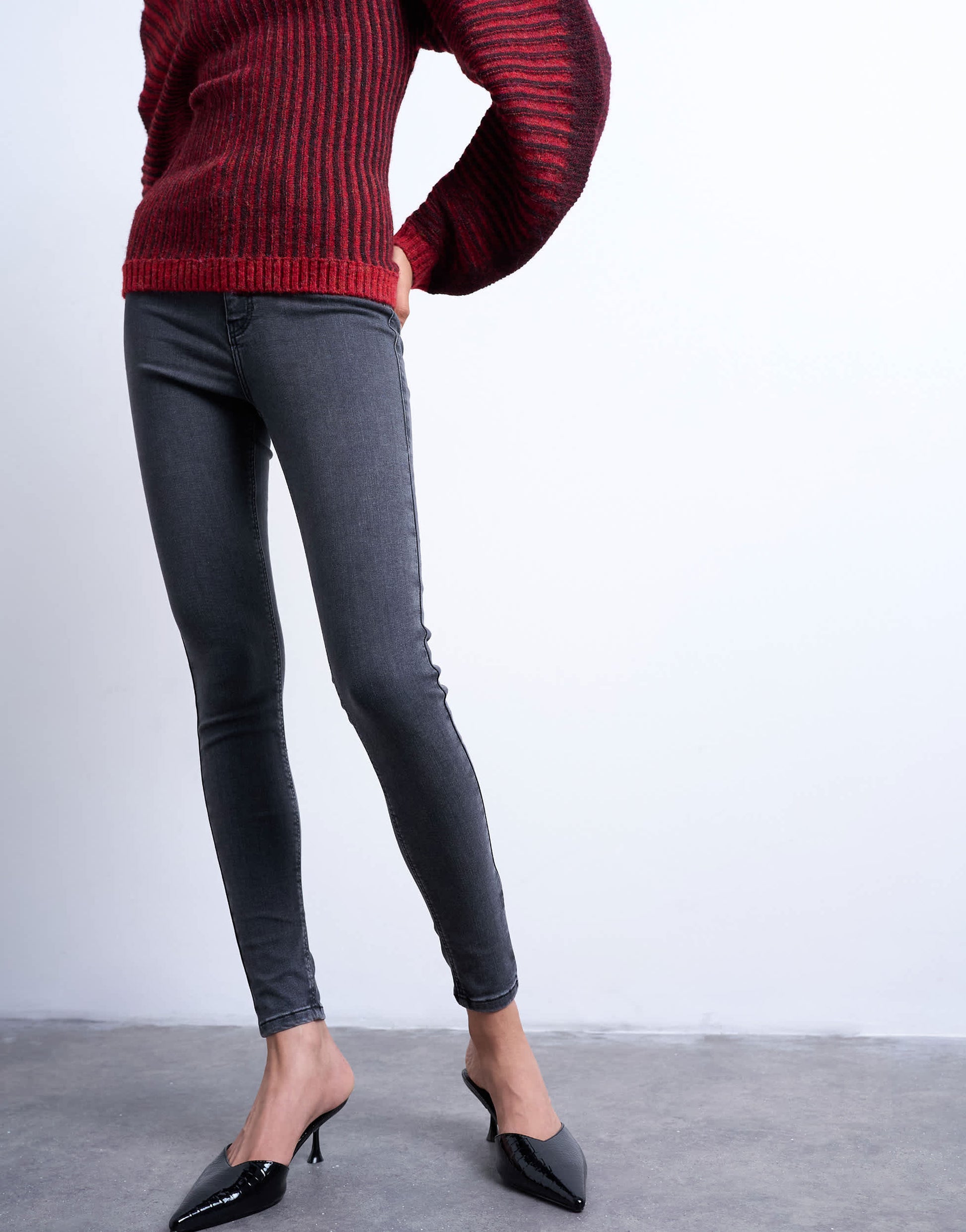 Topshop Joni high rise super skinny jean in washed black 