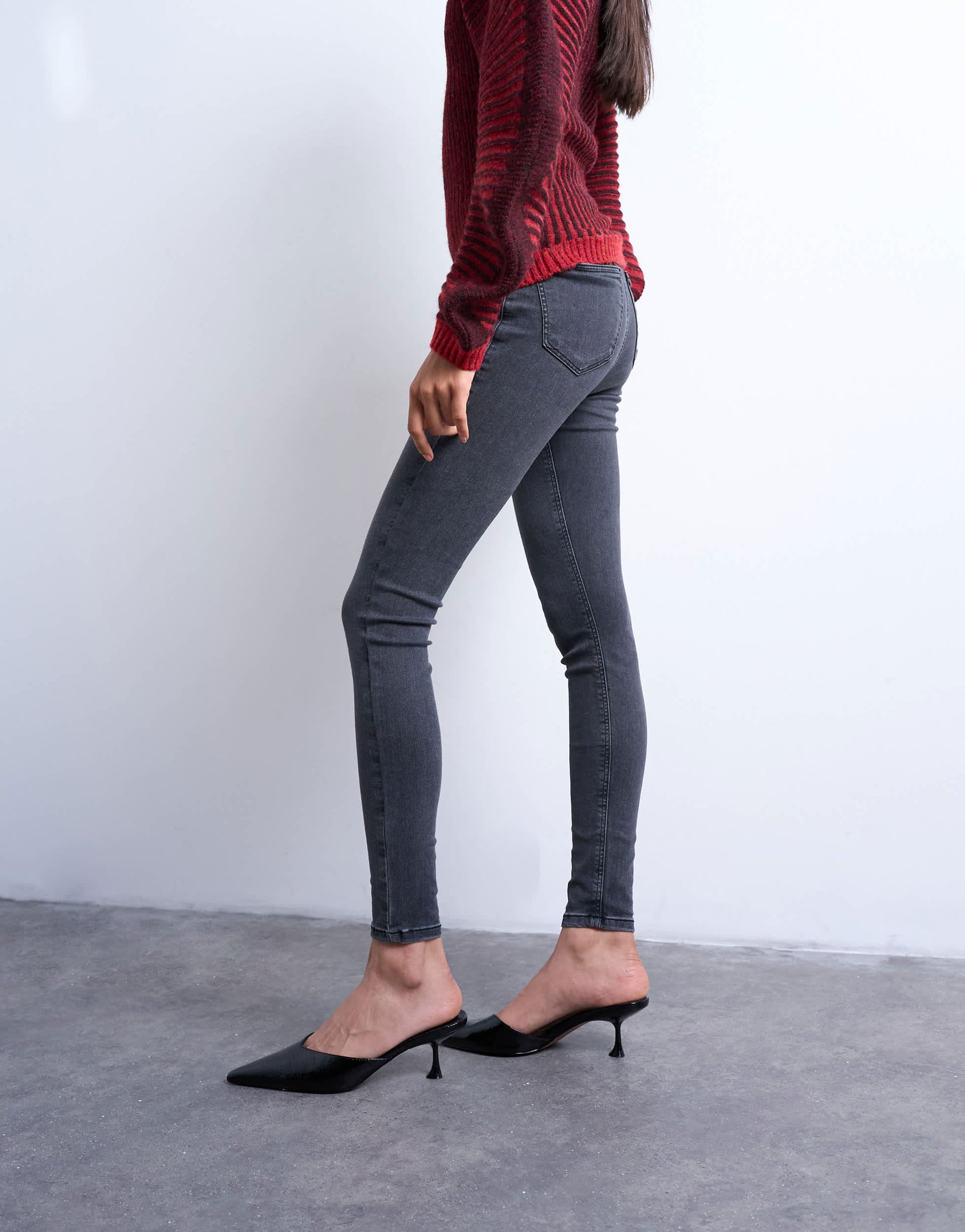 Topshop Joni high rise super skinny jean in washed black 