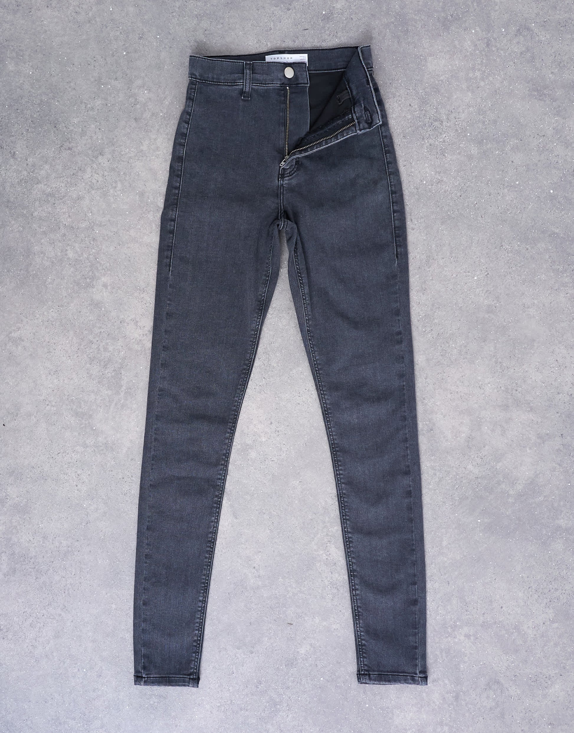 Topshop Joni high rise super skinny jean in washed black 