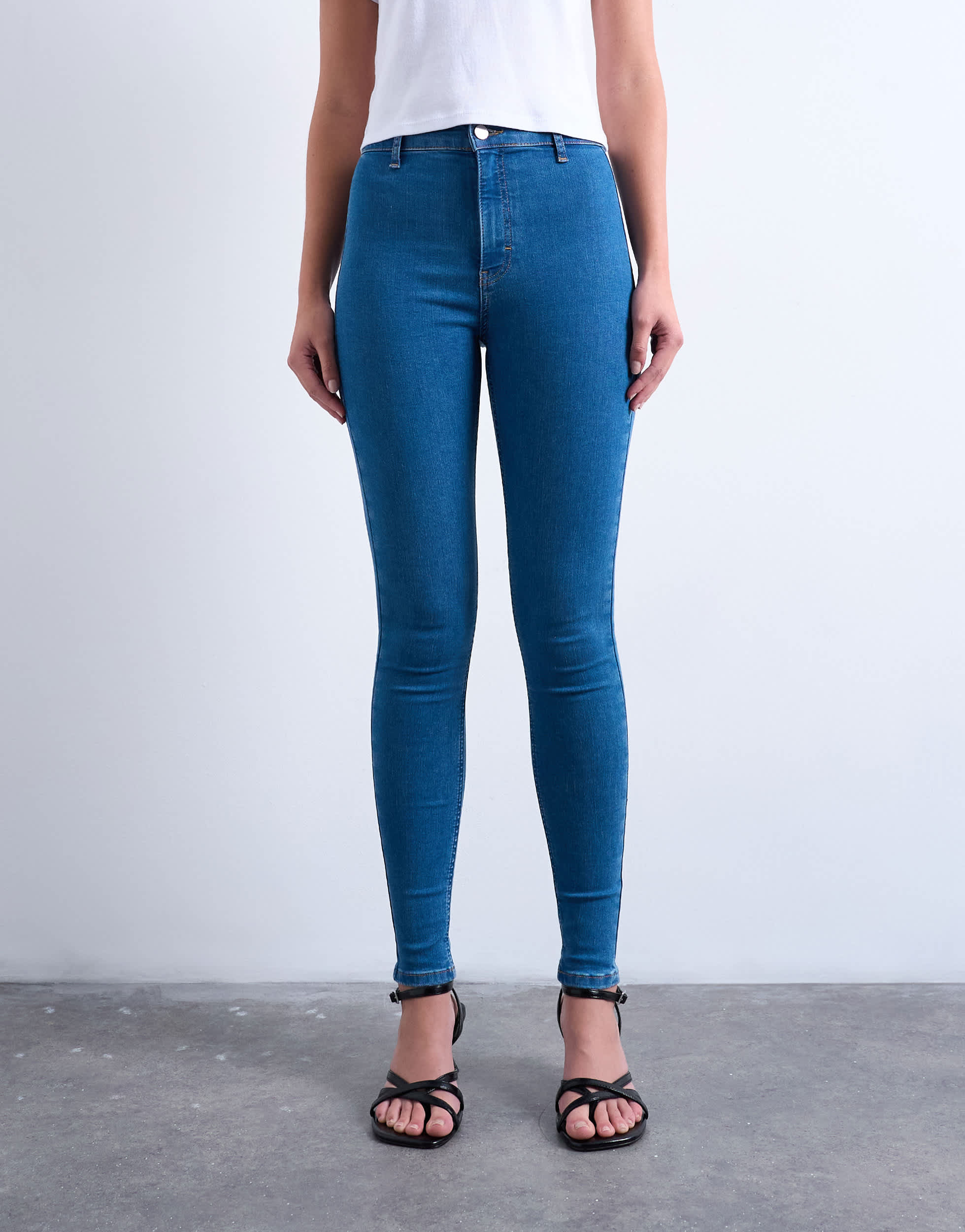 Jean super skinny taille haute Joni de Topshop, bleu vintage