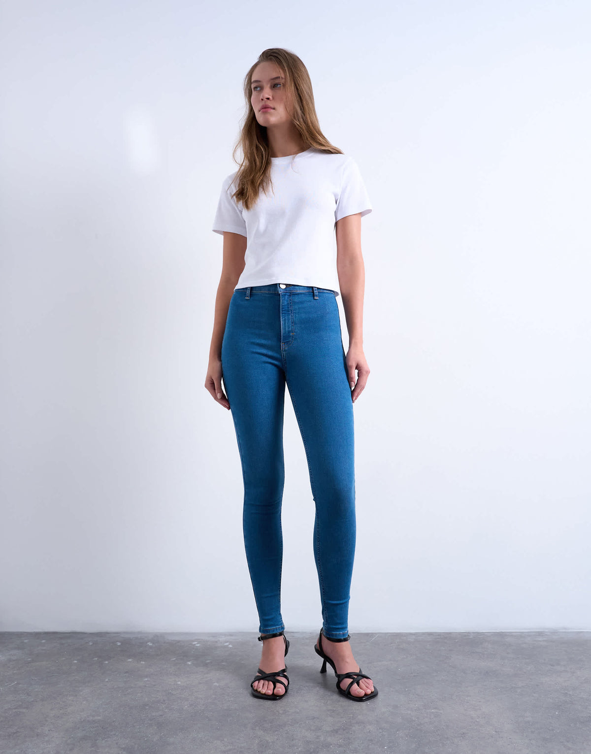 Topshop high rise super skinny jean in vintage blue