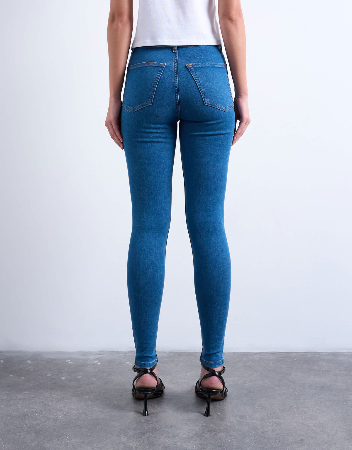 Topshop high rise super skinny jean in vintage blue