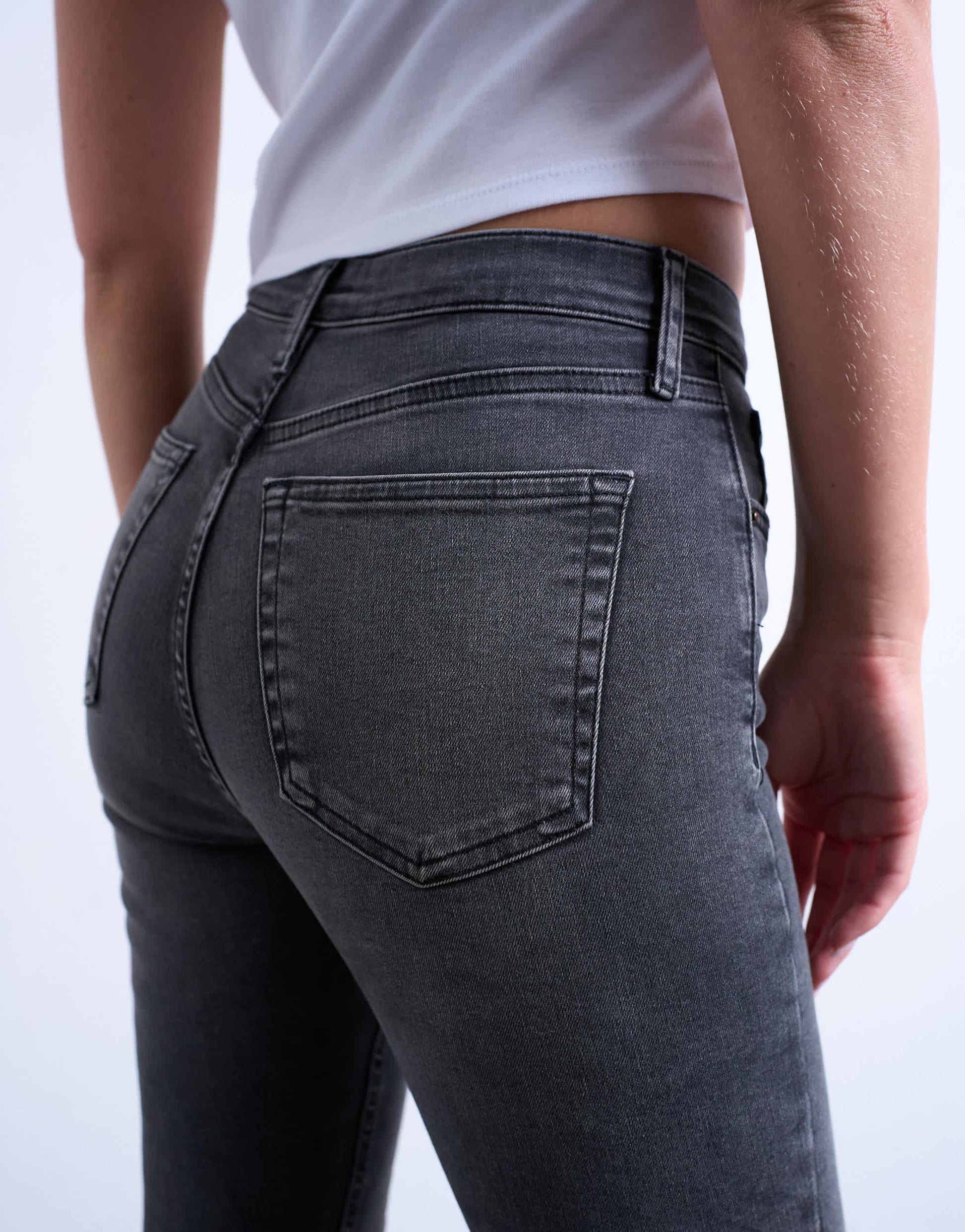 Topshop Hourglass Jamie high rise skinny jean in washed black