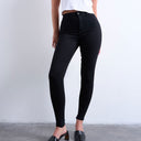 Topshop Hourglass Joni high rise super skinny jean in black