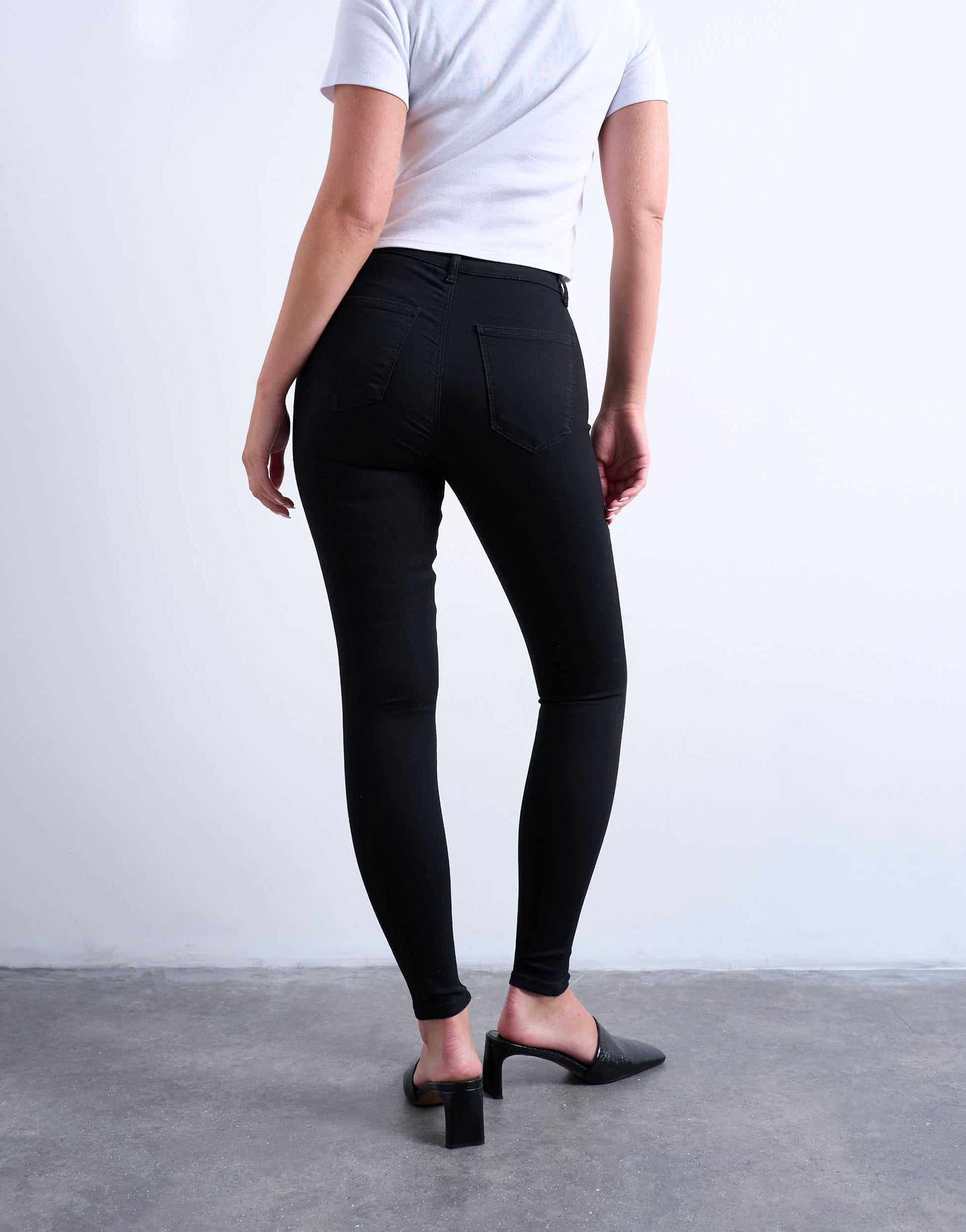 Topshop Hourglass Joni high rise super skinny jean in black