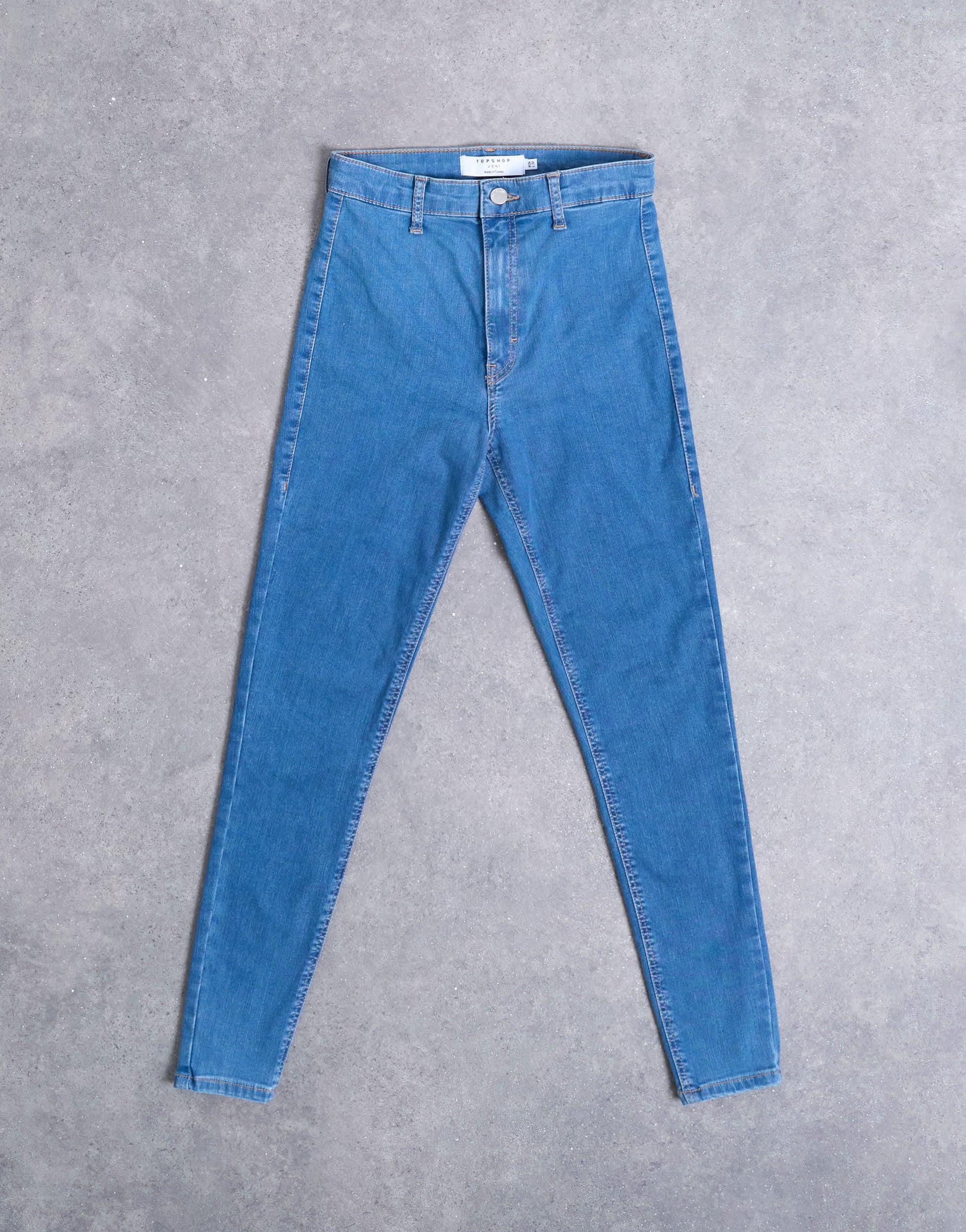 Topshop Hourglass Joni high rise super skinny jean in mid blue