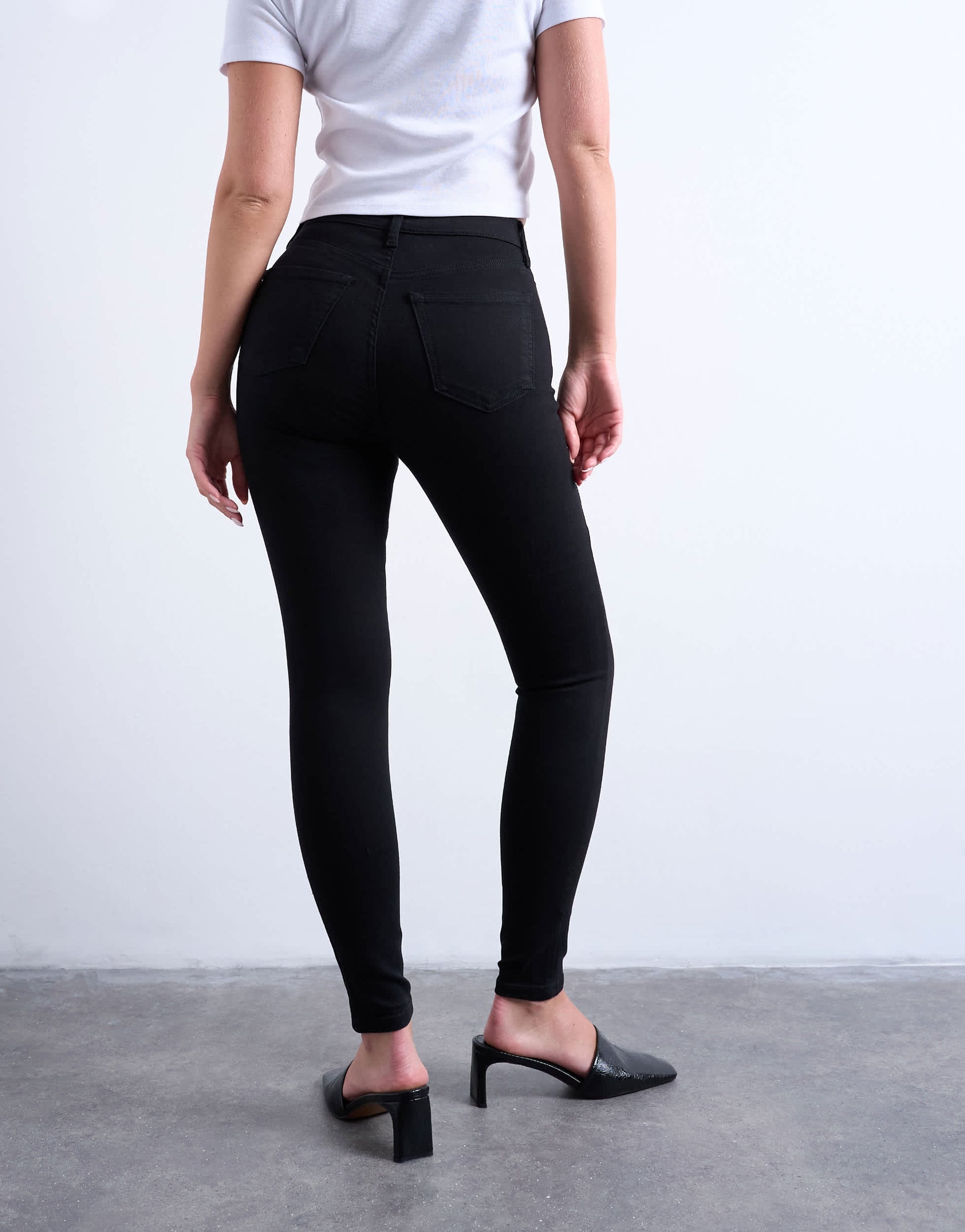 Topshop Hourglass Jamie high rise skinny jean in black