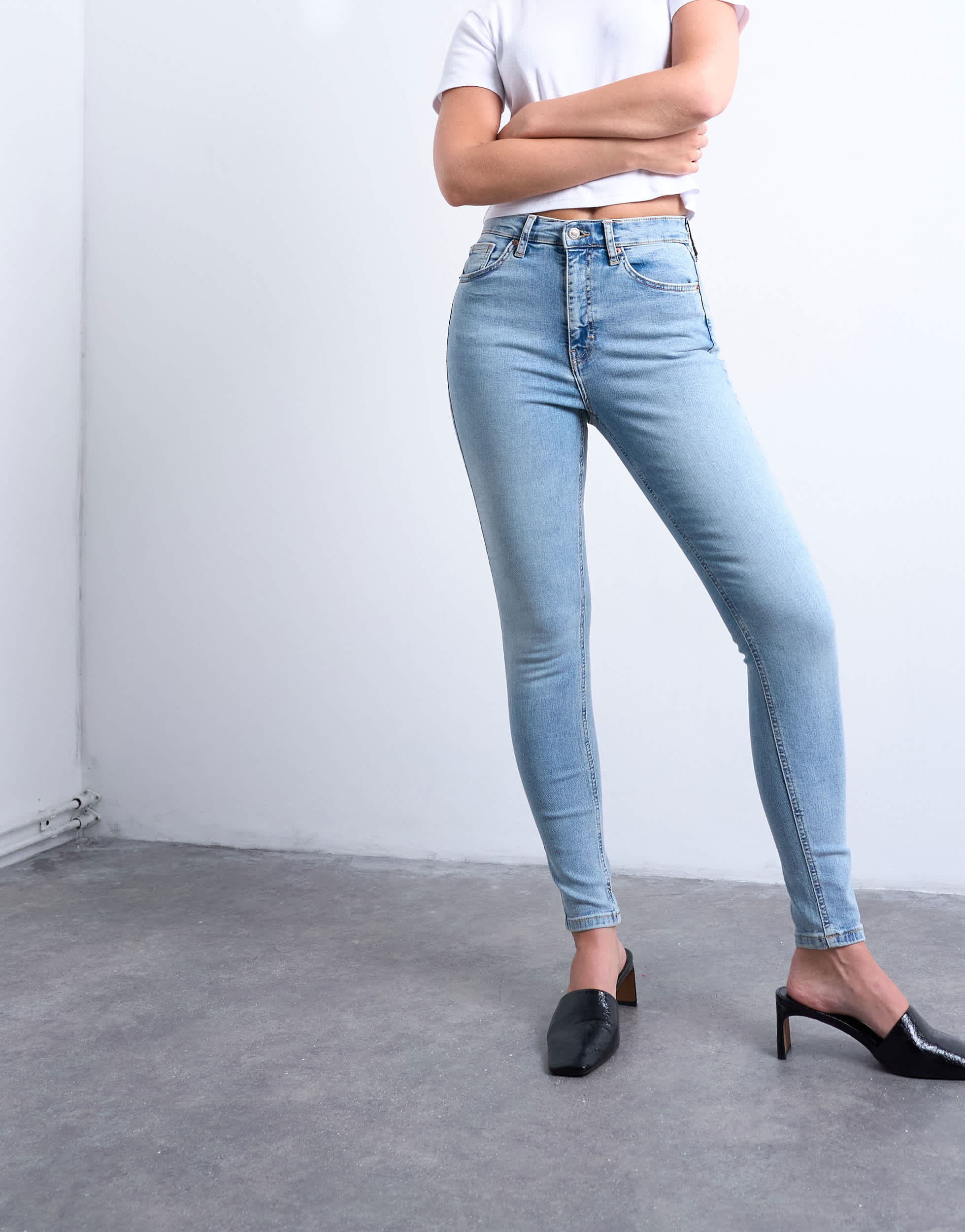 Topshop Hourglass Jamie high rise skinny jean in bleach