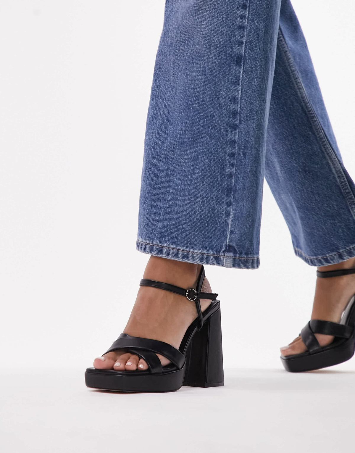 Topshop Sunny high platform sandal in black