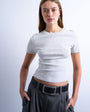 Topshop shrunken everyday tee in grey marl 