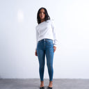 Jean skinny taille haute Topshop Petite Jamie bleu vintage