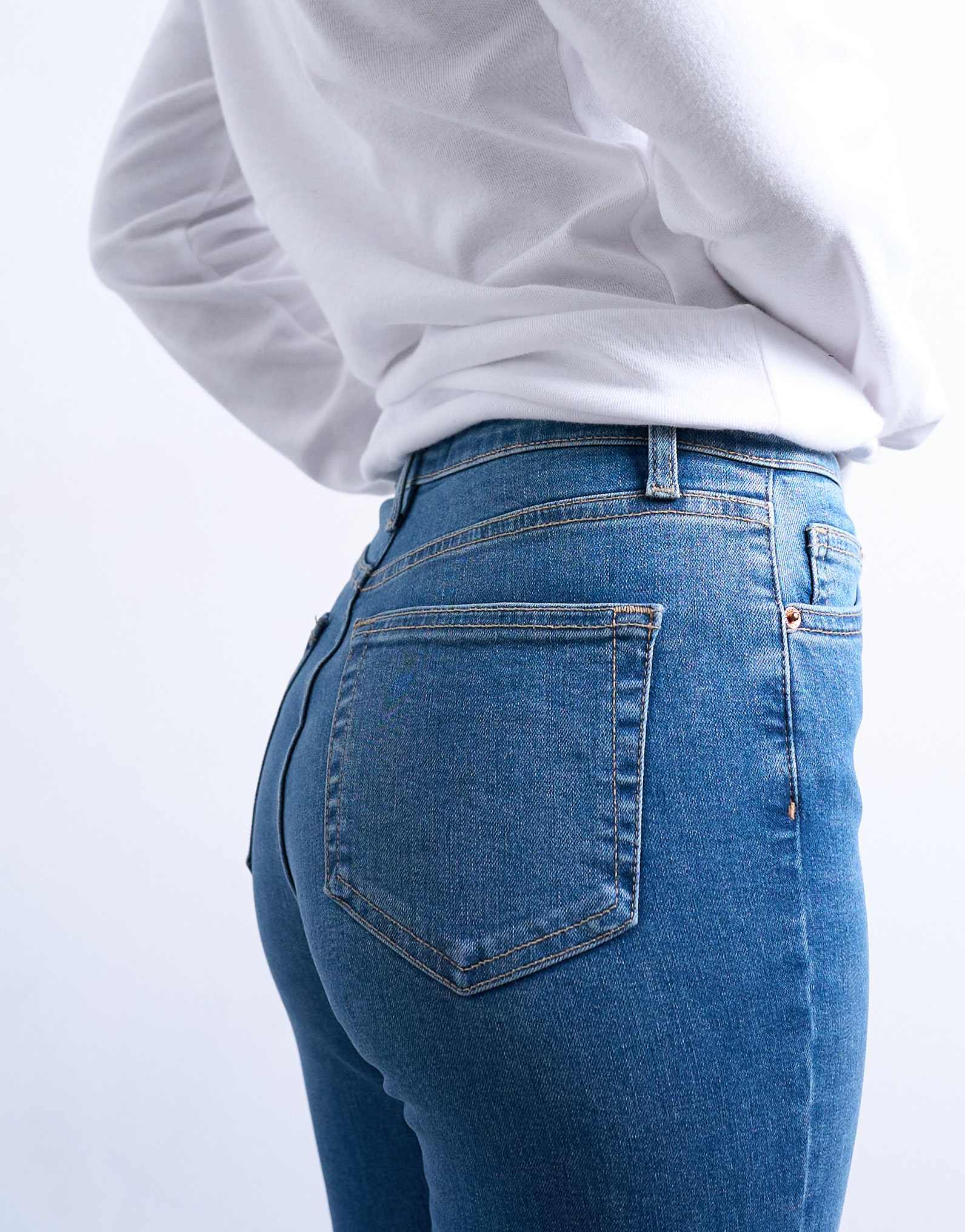 Topshop Petite Jamie high rise skinny jean in vintage blue
