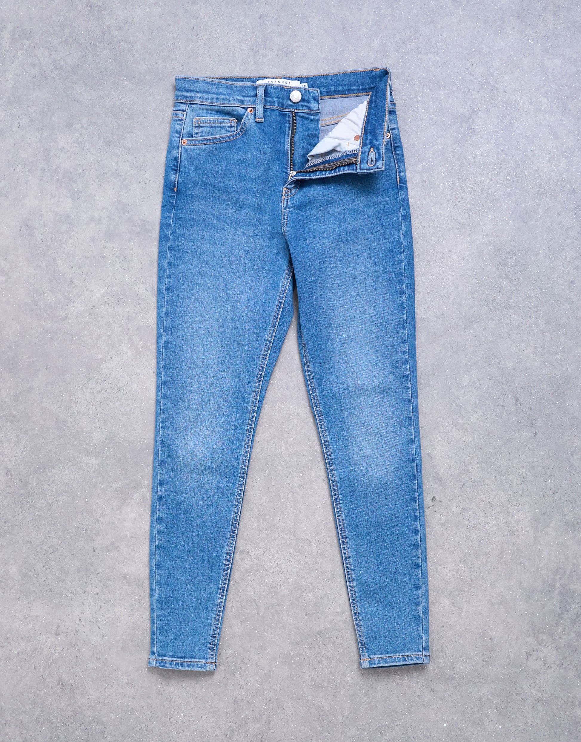 Topshop Petite Jamie high rise skinny jean in vintage blue
