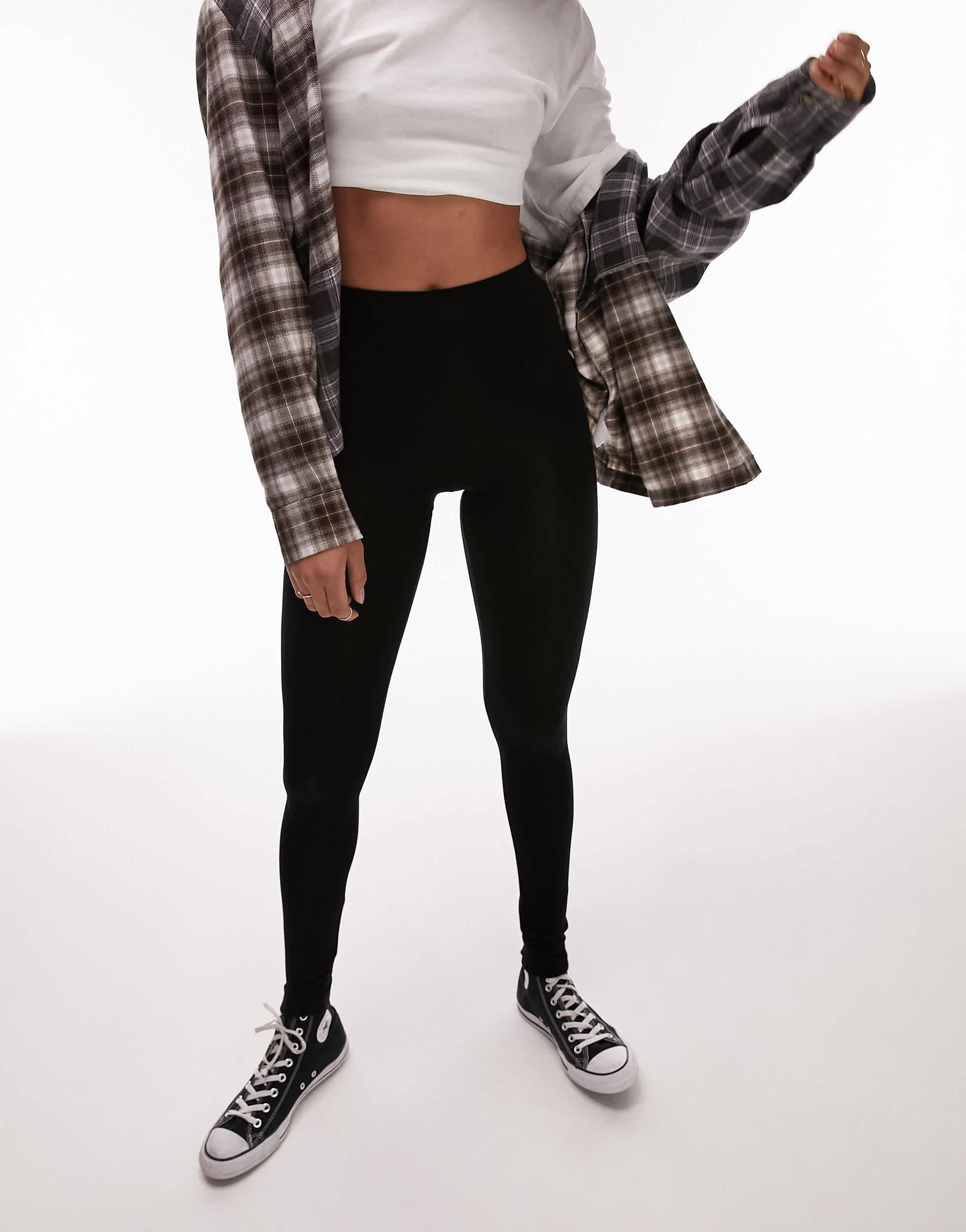 Topshop Tall Basic-Leggings in Knöchellänge, schwarz