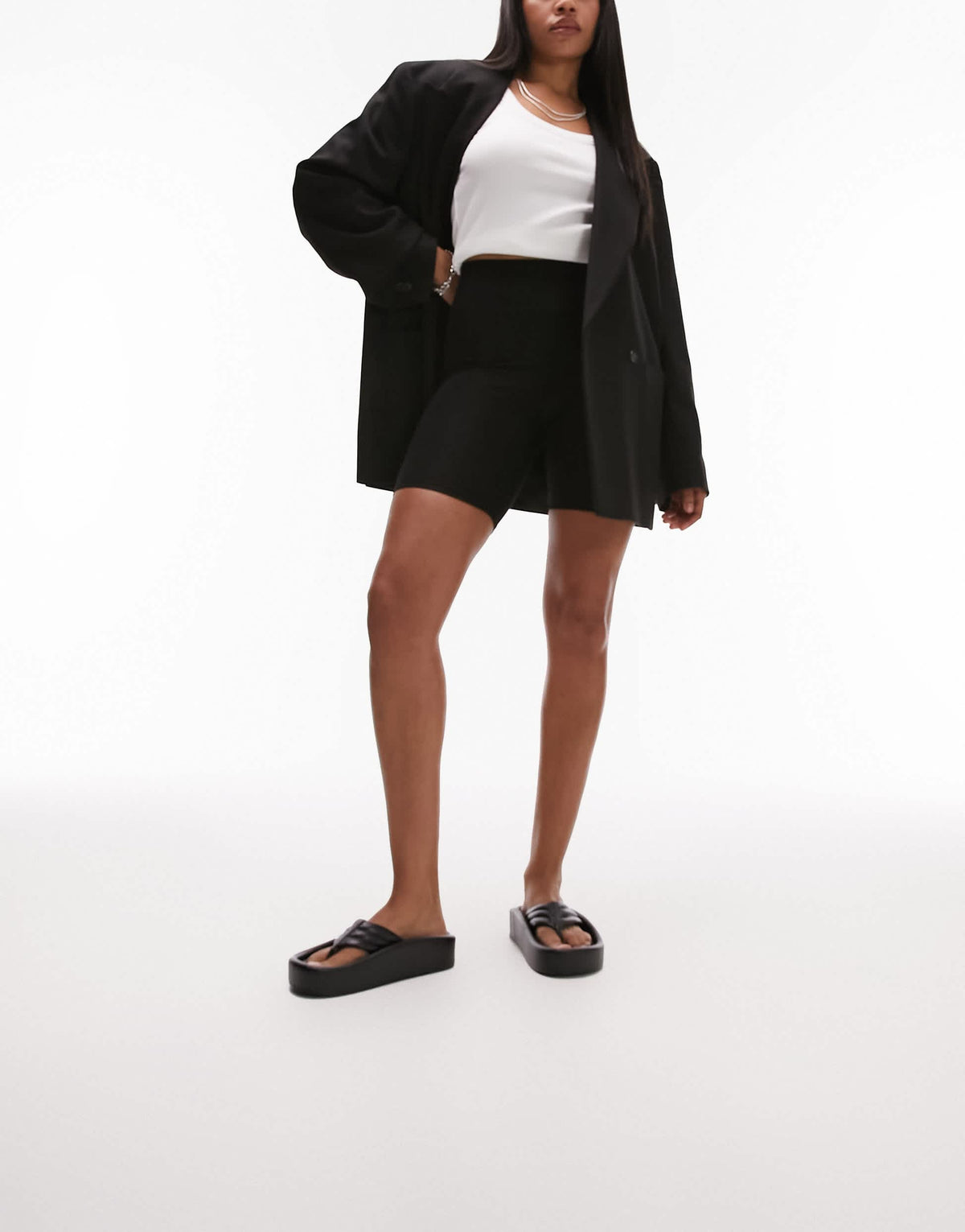 Topshop Hourglass basic legging short in black