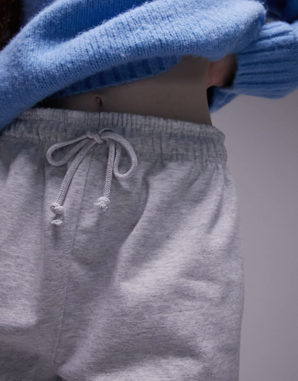 Topshop oversized cuffed jogger in grey marl