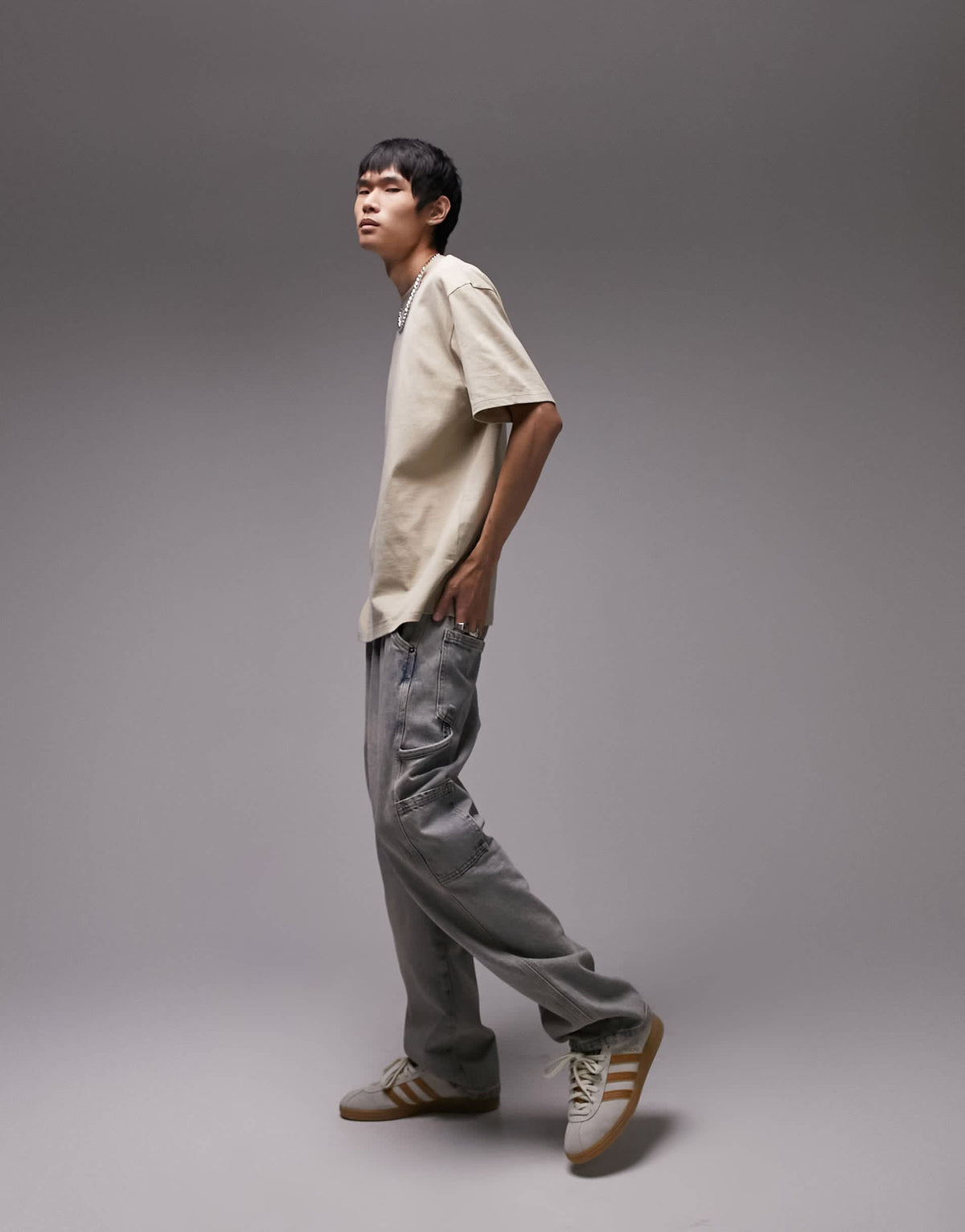 Topman relaxed fit t-shirt in stone