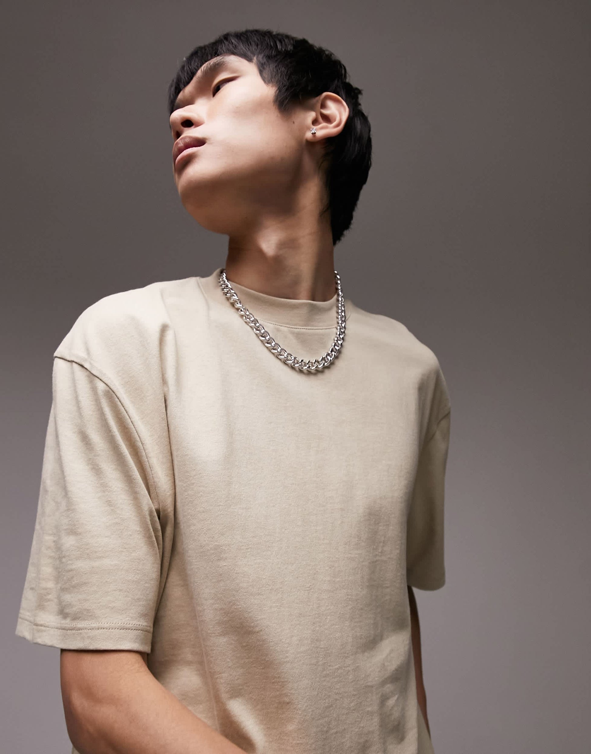 Topman relaxed fit t-shirt in stone