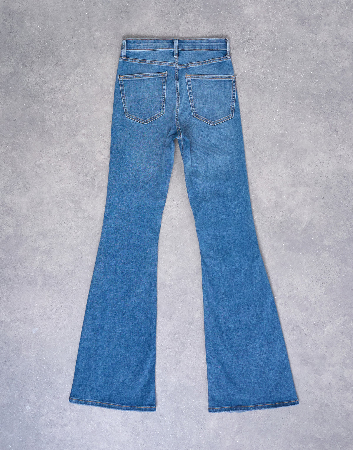 Topshop Jamie flare high rise jean in vintage blue