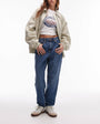 Topshop Original Mom high rise jean in mid blue