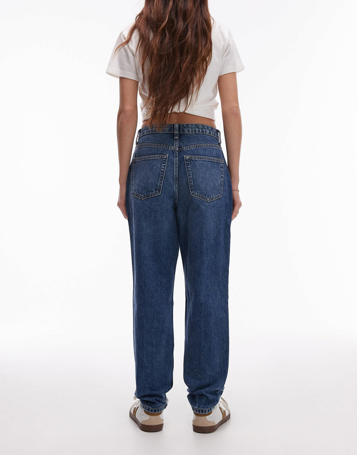Topshop Original Mom high rise jean in mid blue