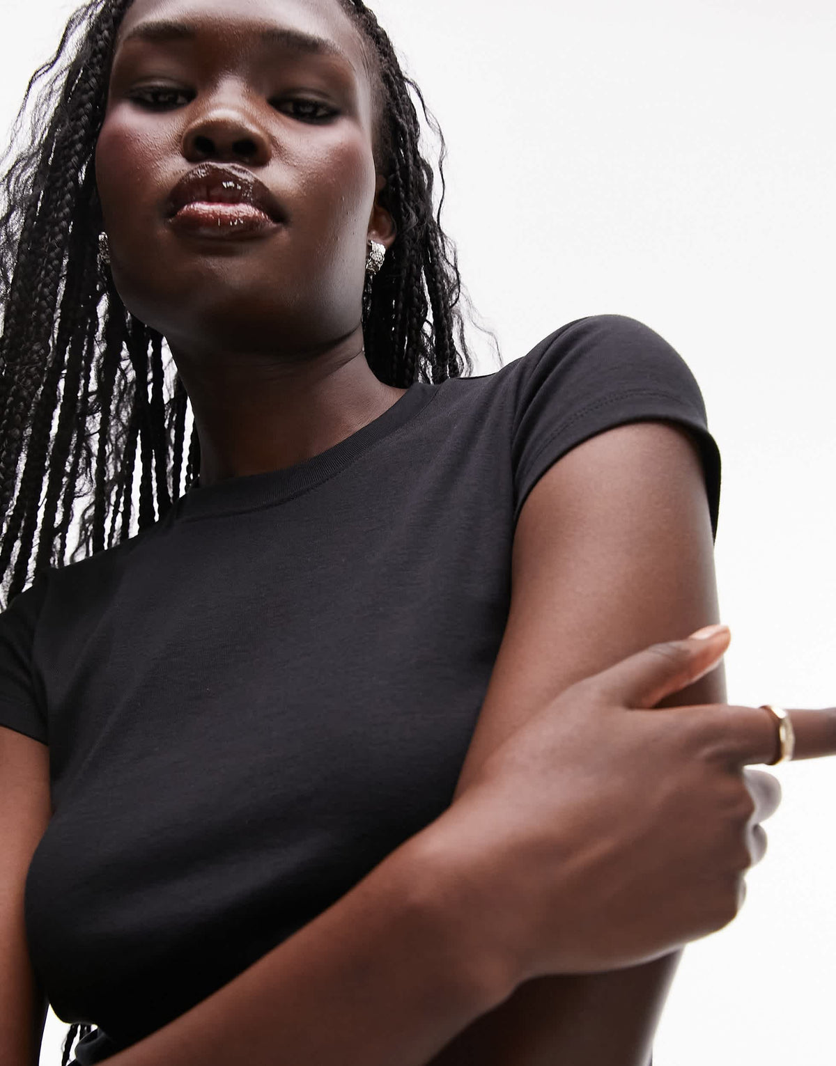 Topshop tall everyday tee in black 
