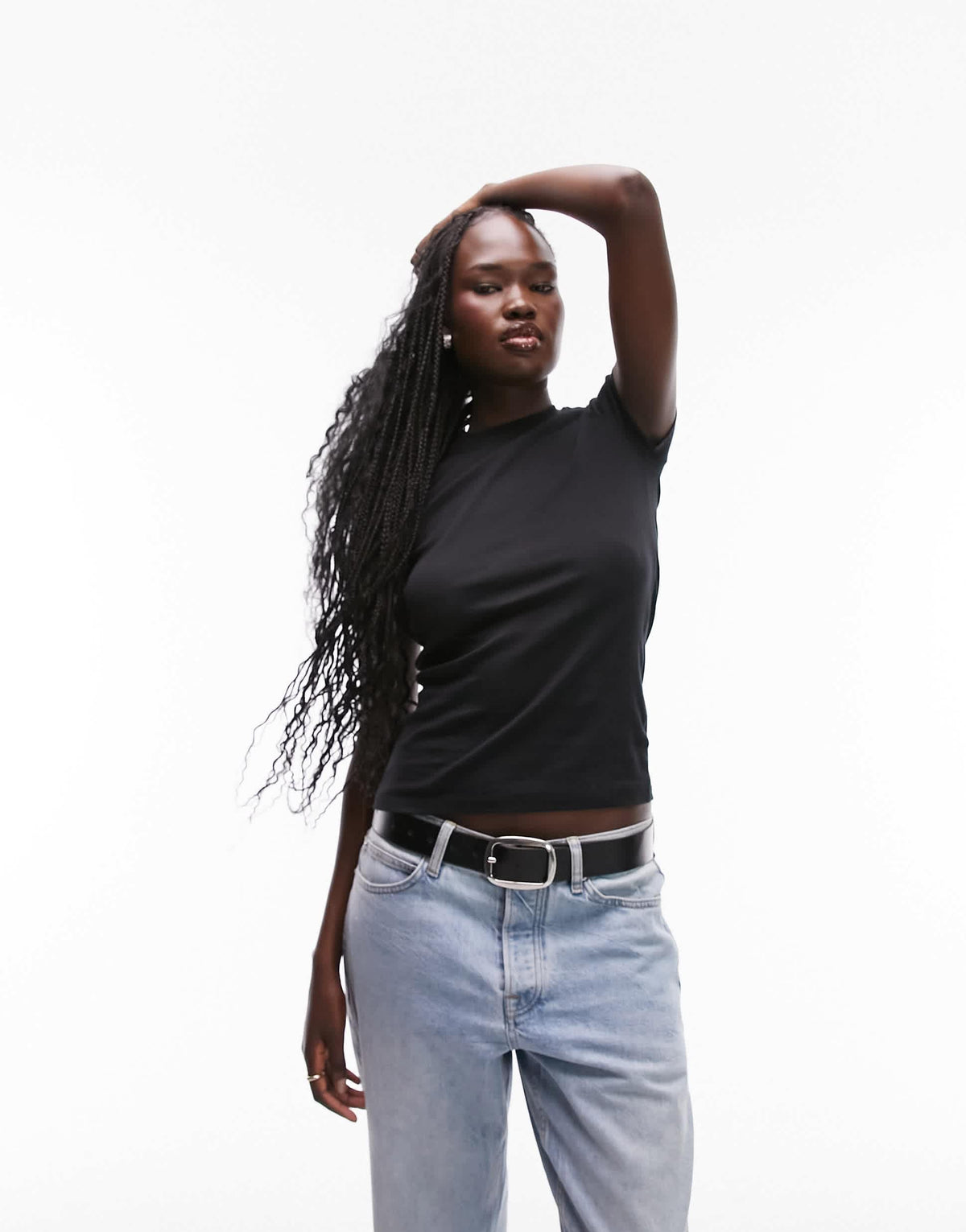 Topshop tall everyday tee in black 