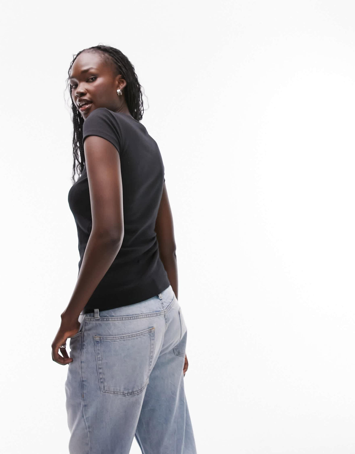 Topshop tall everyday tee in black 
