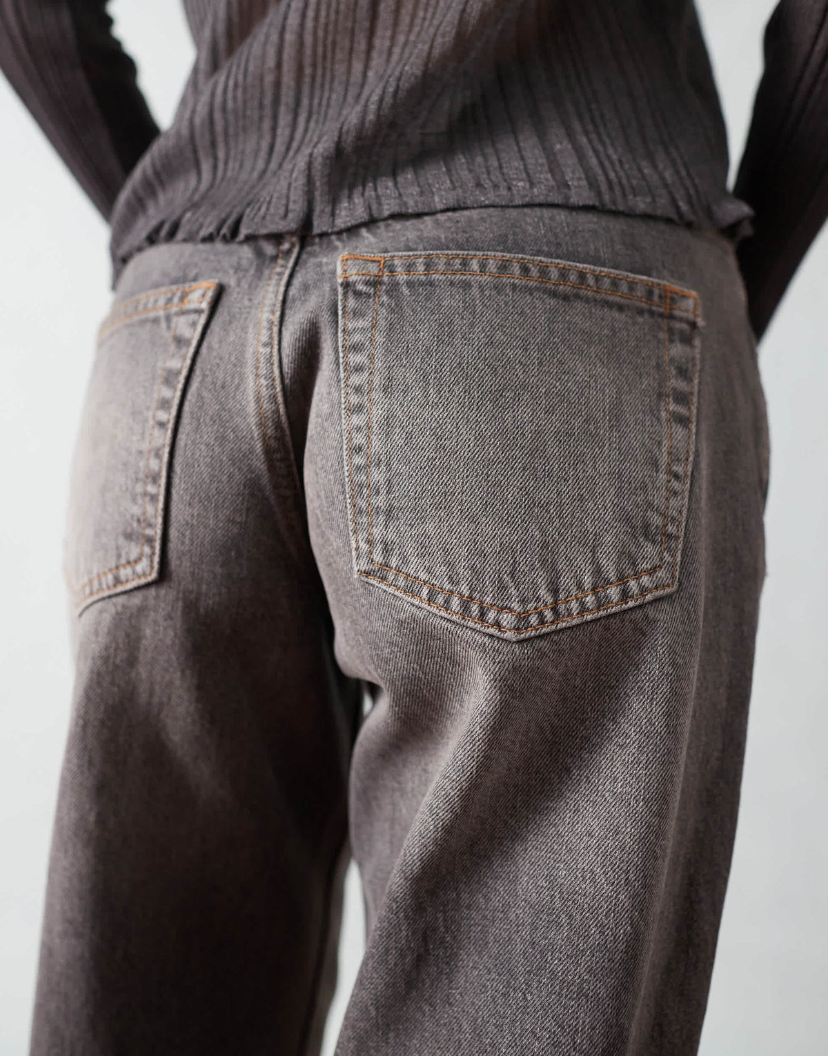Topshop Ember low rise straight leg jean in vintage grey